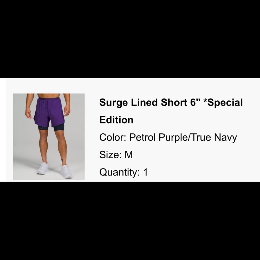 Surge Lined Short 6" *Special Edition, Color: Petrol Purple/True Navy, size M